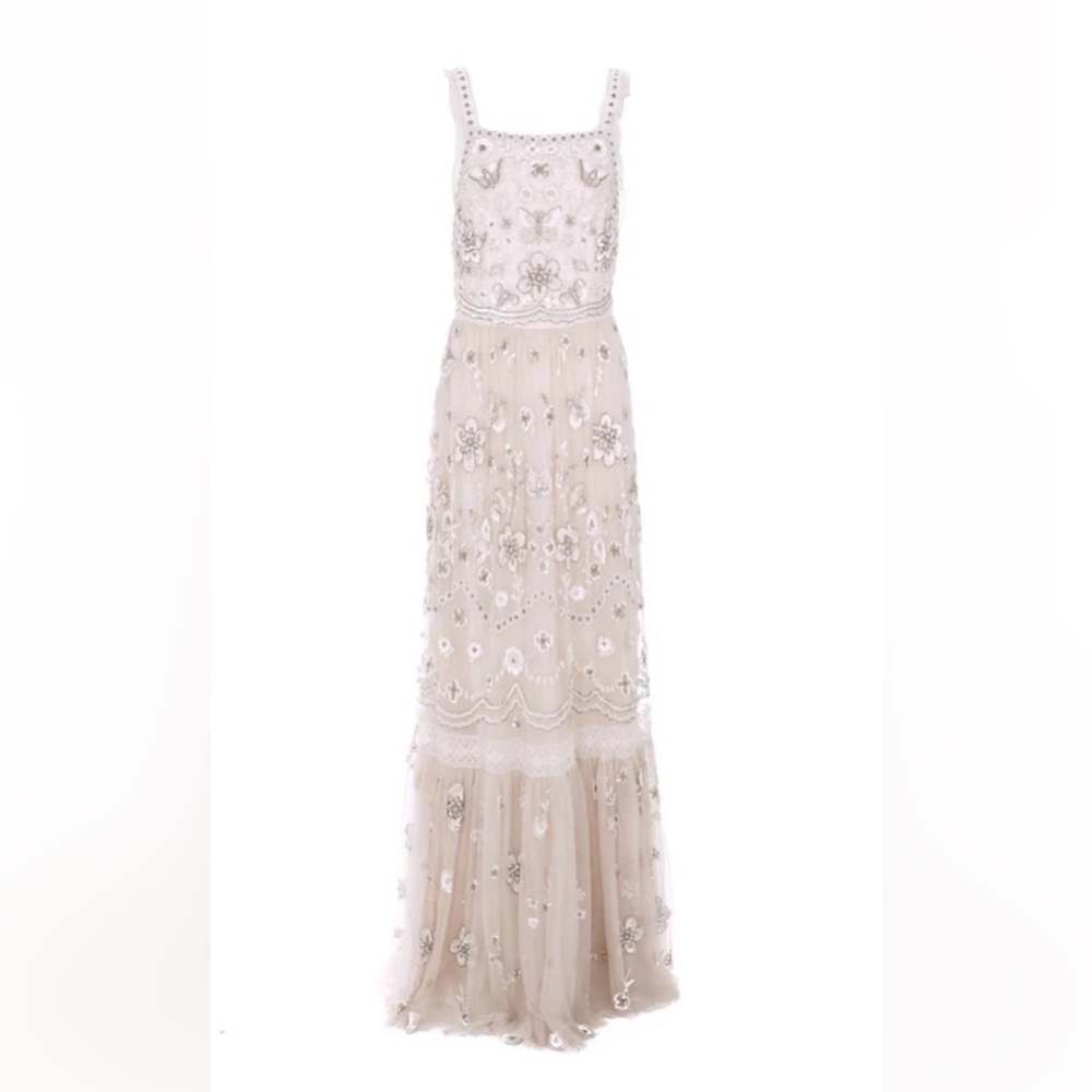 NWT Needle and Thread Pink Petal cluster bib gown xs 🦋 - Picture 5 of 16